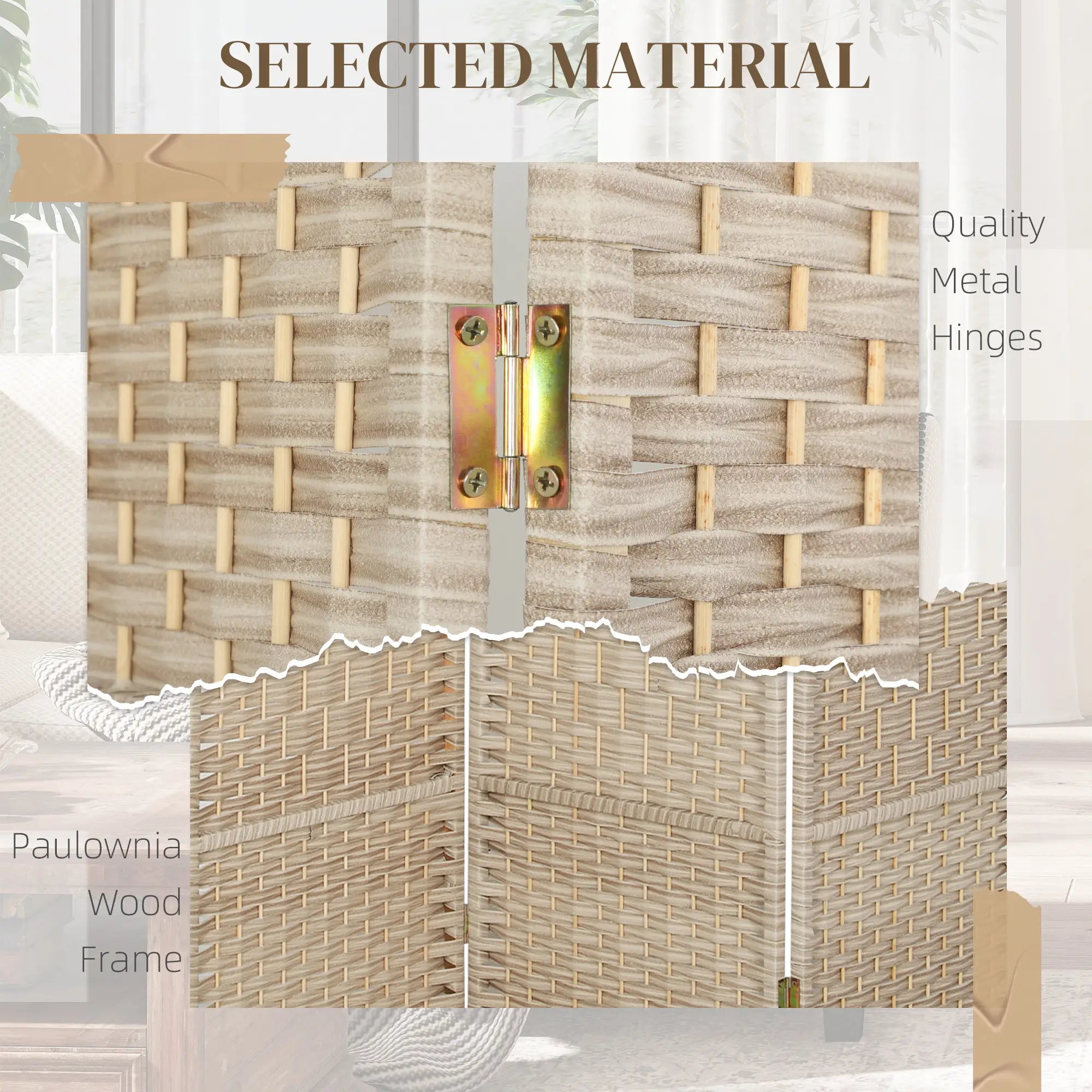 6 Ft Folding Room Divider, 3 Panel Privacy Screen, Light Oak Room Dividers at Gallery Canada