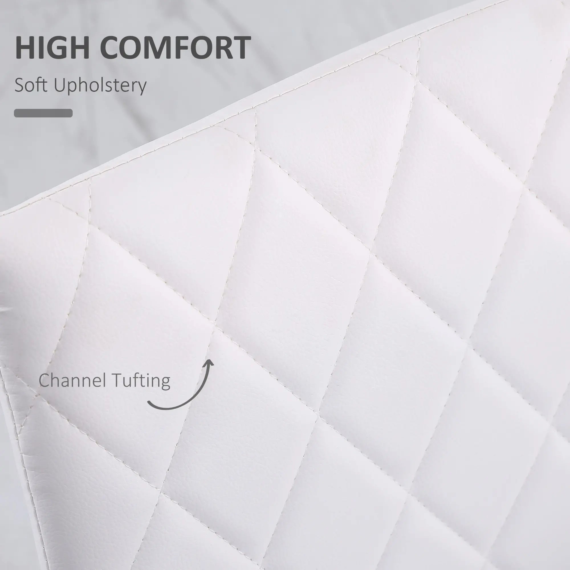 Modern Dining Chairs Set of 4, Upholstered Faux Leather, White Bar Stools at Gallery Canada