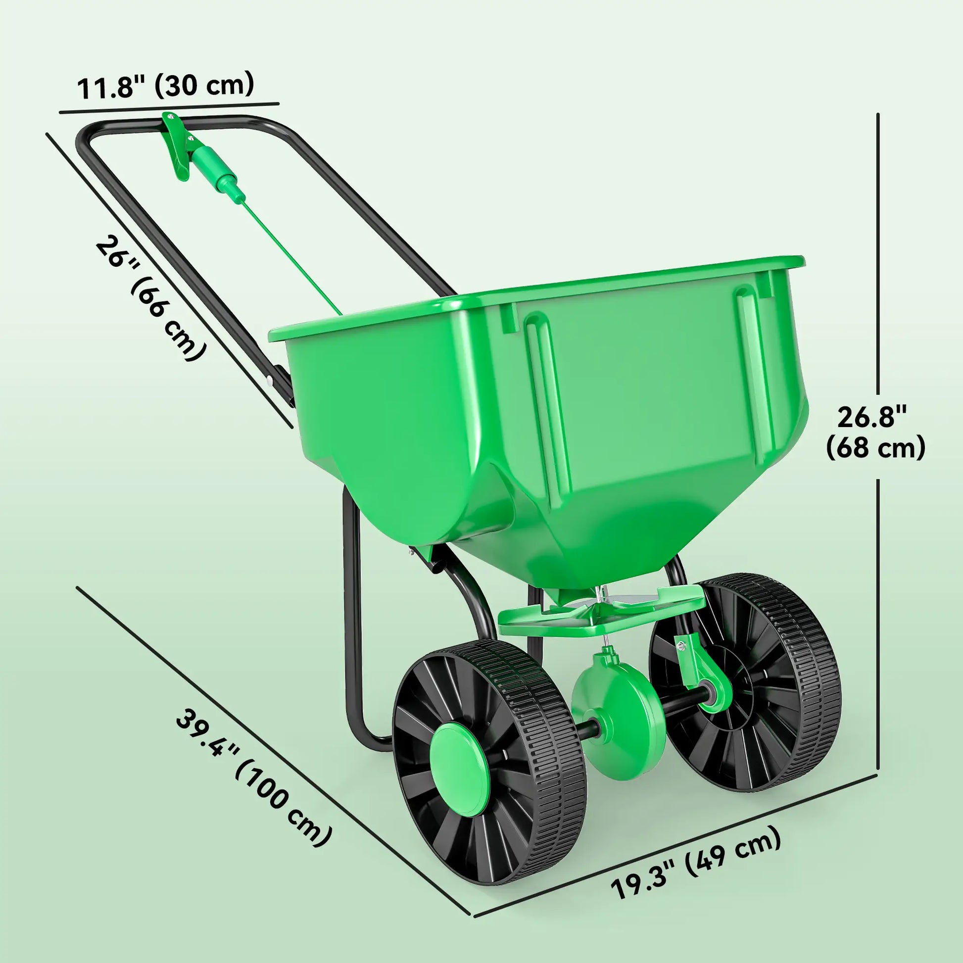 40L Walk-Behind Broadcast Spreader, 8.5" Wheels, 132 LB Capacity Garden Accessories at Gallery Canada