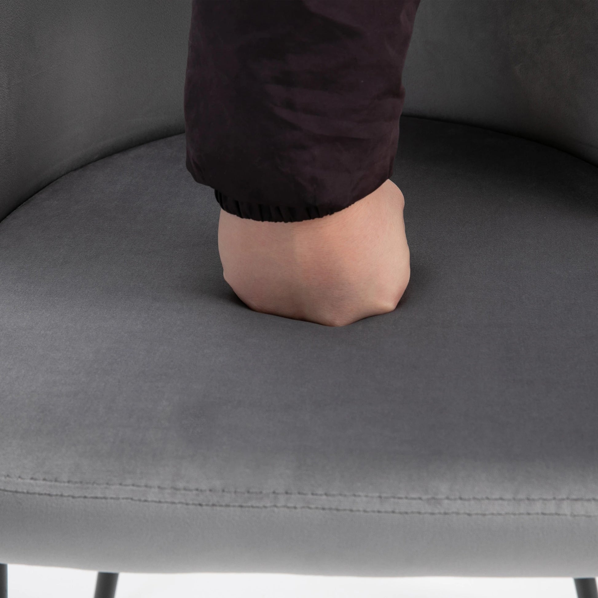 Set of 2 Mid-Back Dining Chairs, Velvet Upholstery, Dark Blue Bar Stools at Gallery Canada