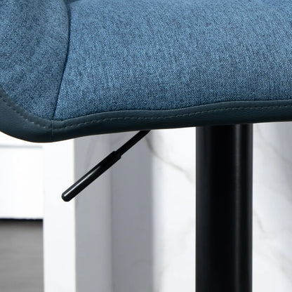 Swivel Barstools Set of 2, Adjustable with Footrest, Dark Blue Bar Stools at Gallery Canada