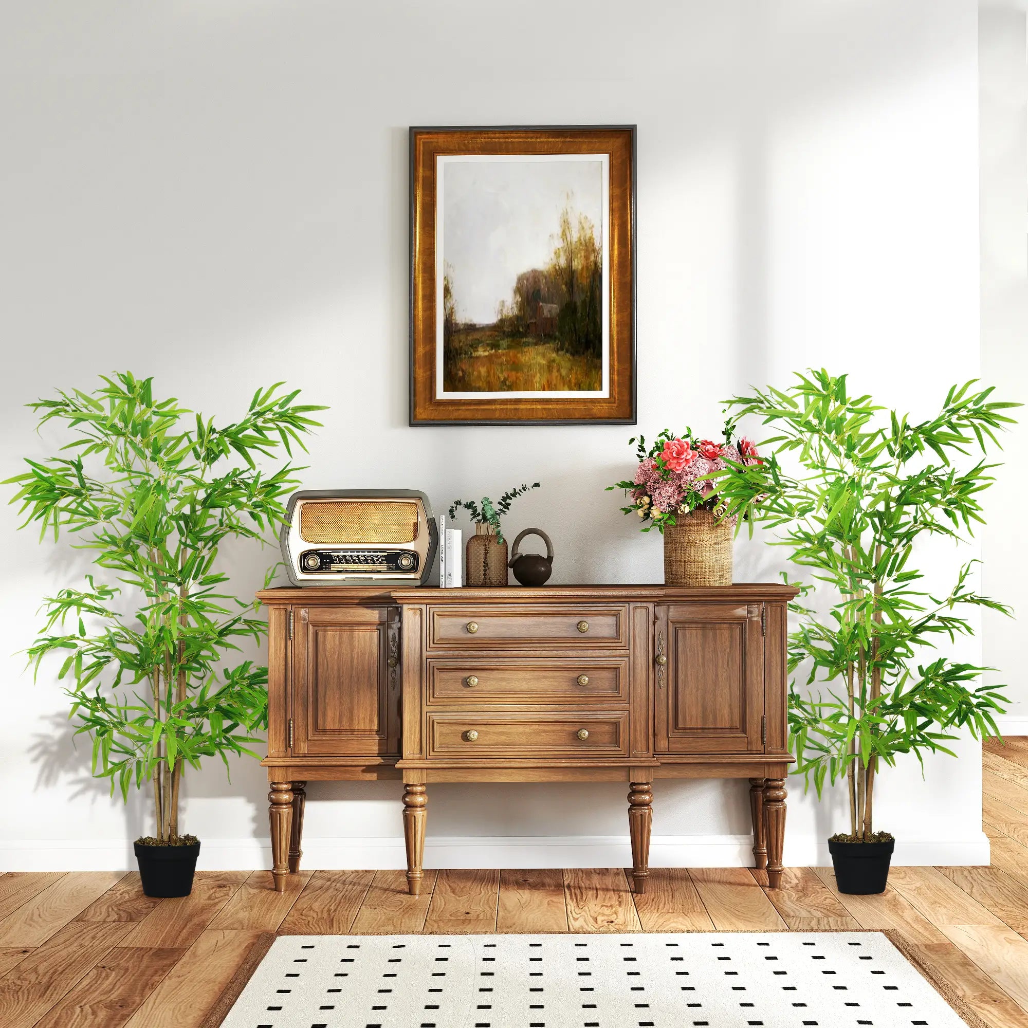 Artificial Bamboo Tree Set, 5ft Realistic Leaf, Natural Trunk, Nursery Plant Artificial Trees at Gallery Canada