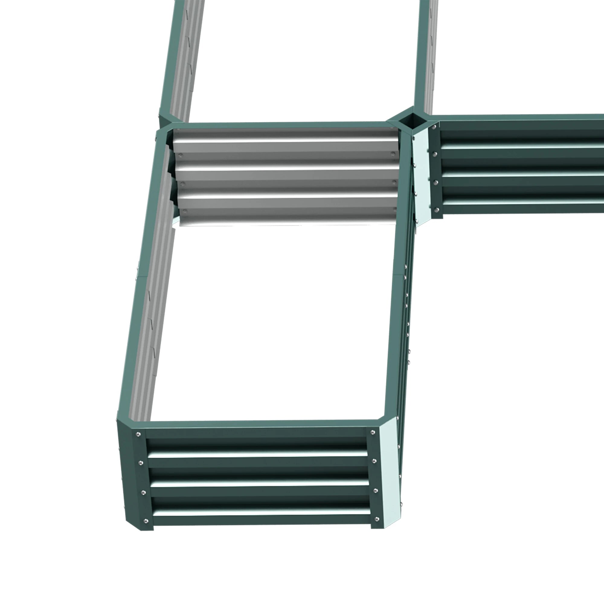 Steel Raised Garden Bed, Set of 5, 8x8x1ft, Green Galvanized Planter Boxes at Gallery Canada