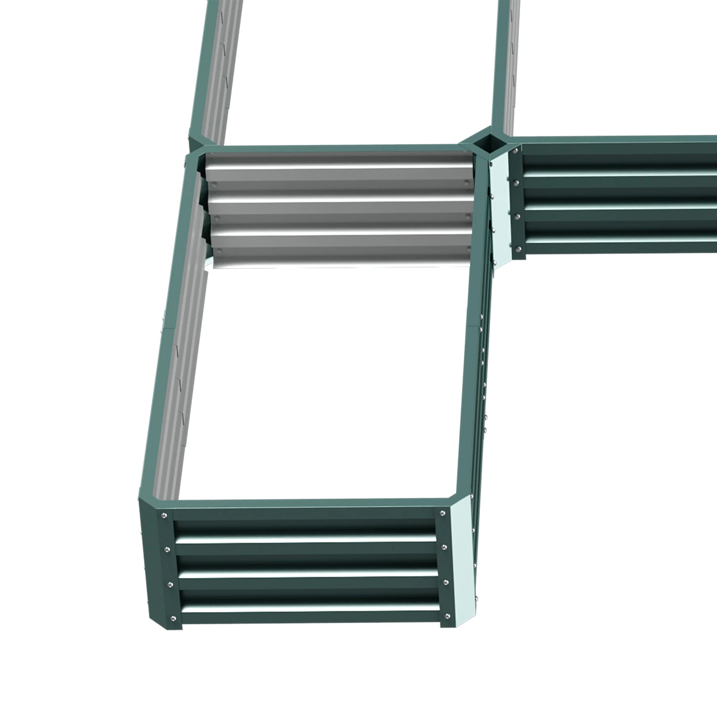 Steel Raised Garden Bed, Set of 5, 8x8x1ft, Green Galvanized Planter Boxes at Gallery Canada
