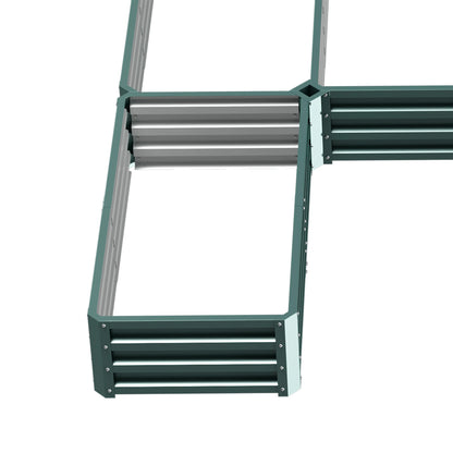 Steel Raised Garden Bed, Set of 5, 8x8x1ft, Green Galvanized Planter Boxes at Gallery Canada