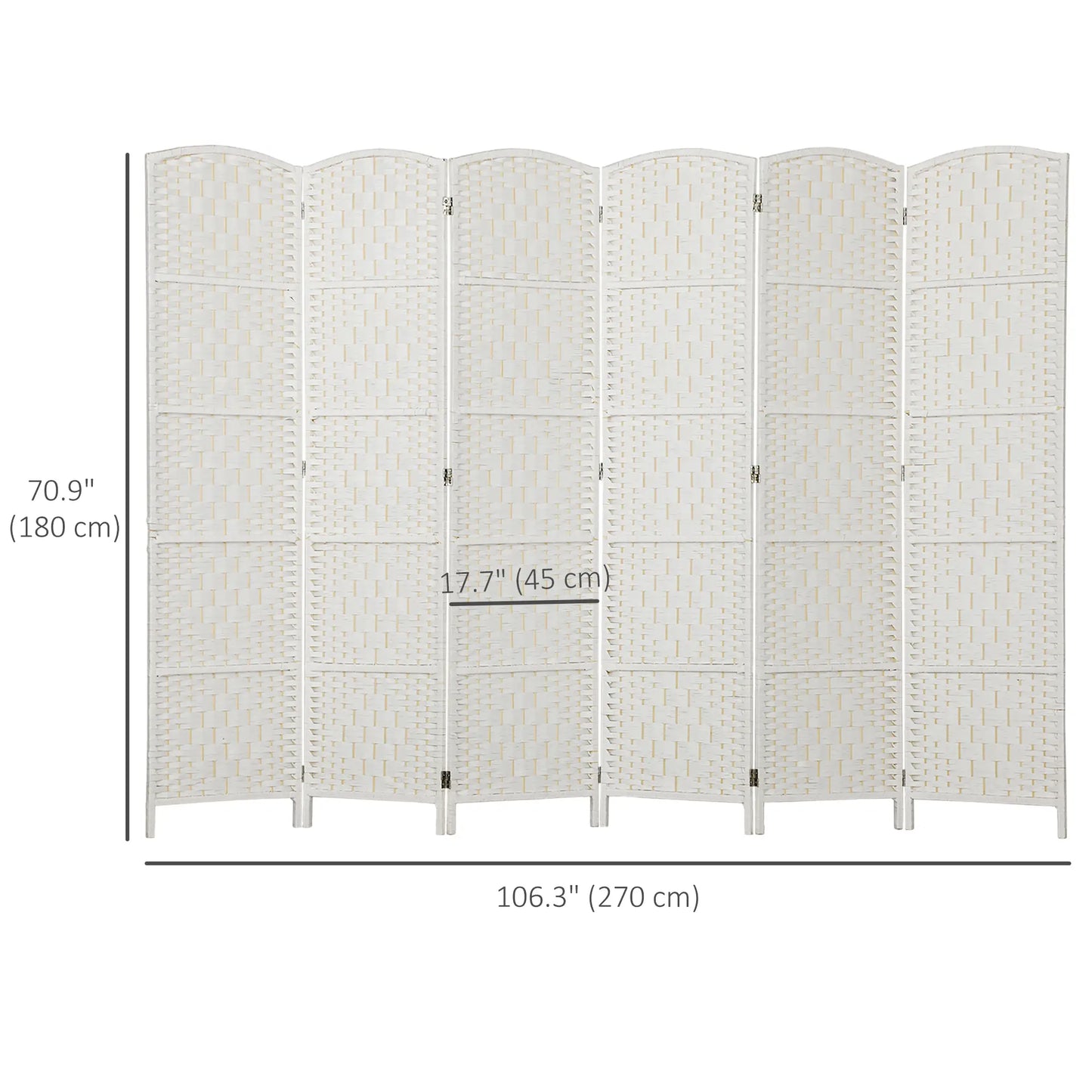 6ft Folding Room Divider, Wooden Frame, Natural Room Dividers at Gallery Canada