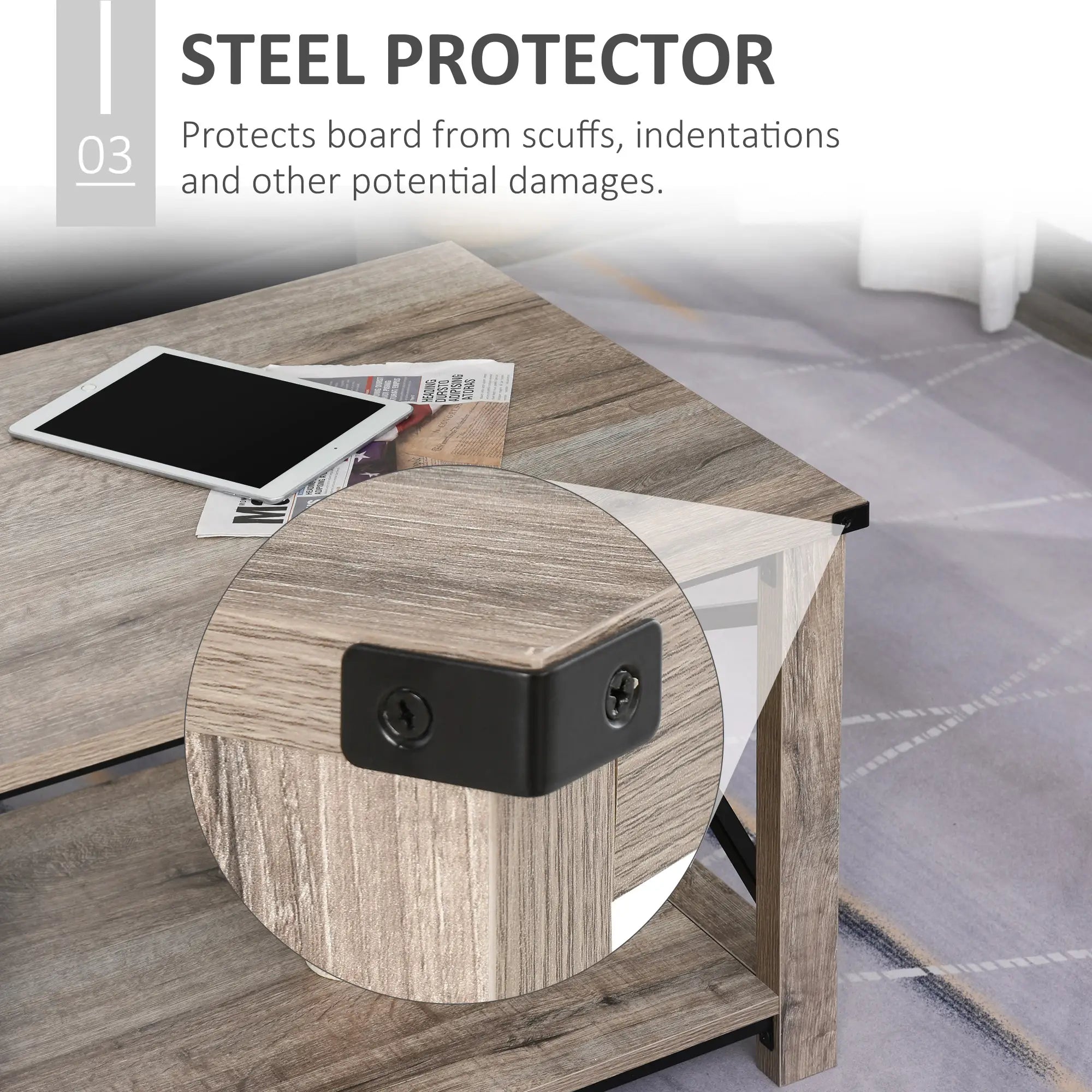 Industrial Coffee Table, Metal X-Bar, Storage Shelf, Living Room Coffee Tables at Gallery Canada