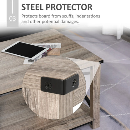 Industrial Coffee Table, Metal X-Bar, Storage Shelf, Living Room Coffee Tables at Gallery Canada