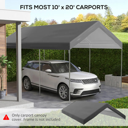 10 x 20ft Carport Canopy, UV Resistant, Dark Grey Gazebo Canopy Replacement at Gallery Canada