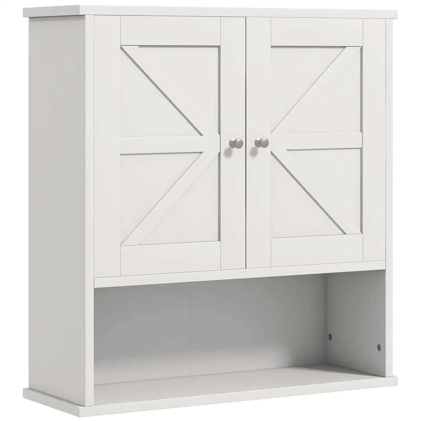 Farmhouse Bathroom Medicine Cabinet, Barn Doors, Adjustable Shelf, White Bathroom Cabinets White at Gallery Canada