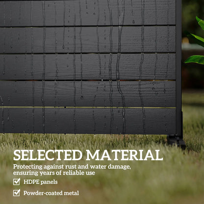 Outdoor Privacy Screen, 47.2" x 68.5" HDPE Panel With Stand, Black Side Awnings at Gallery Canada