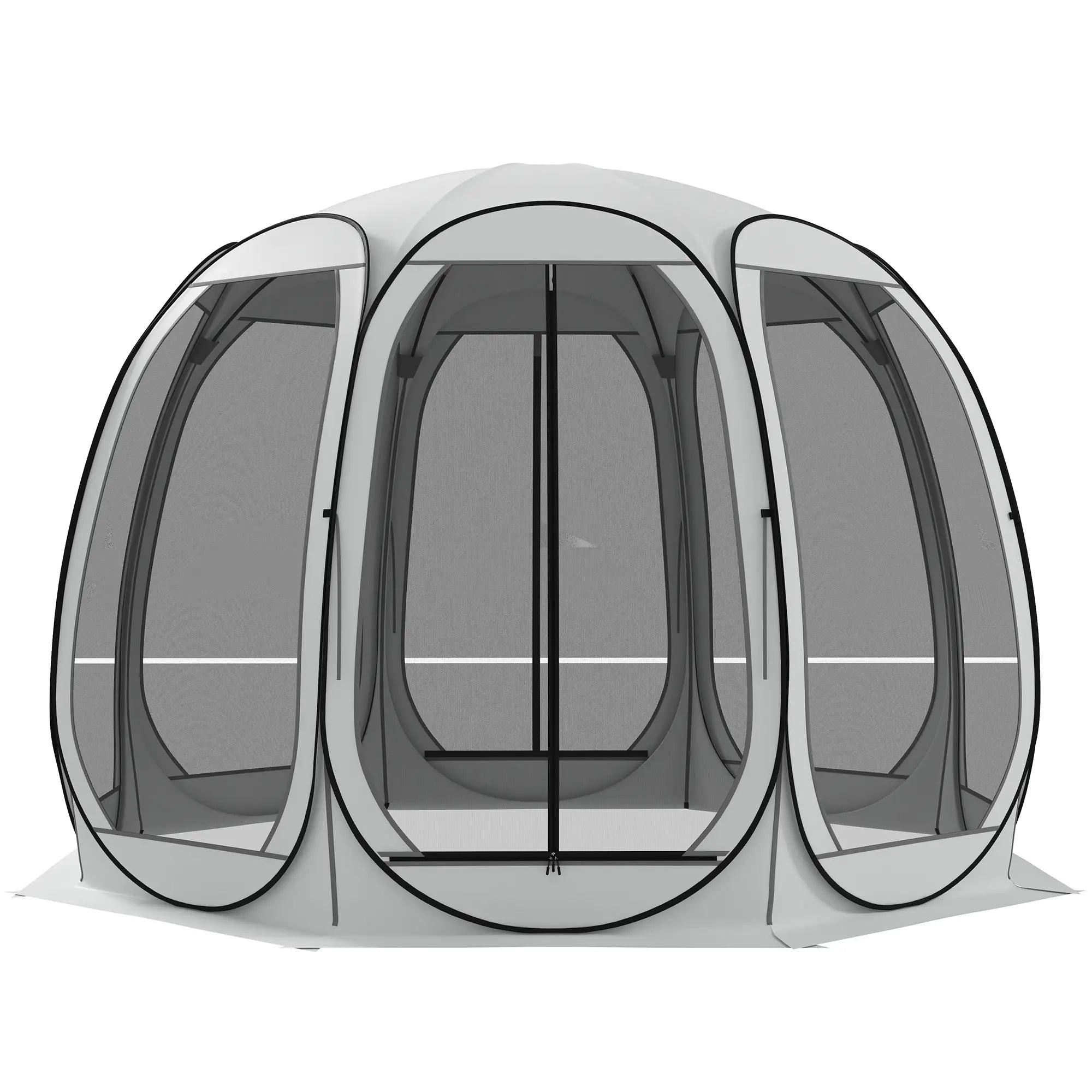 11' x 11.5' Screen Tent, Pop Up Camping Gazebo, Cream White Pop Up Canopies Cream at Gallery Canada