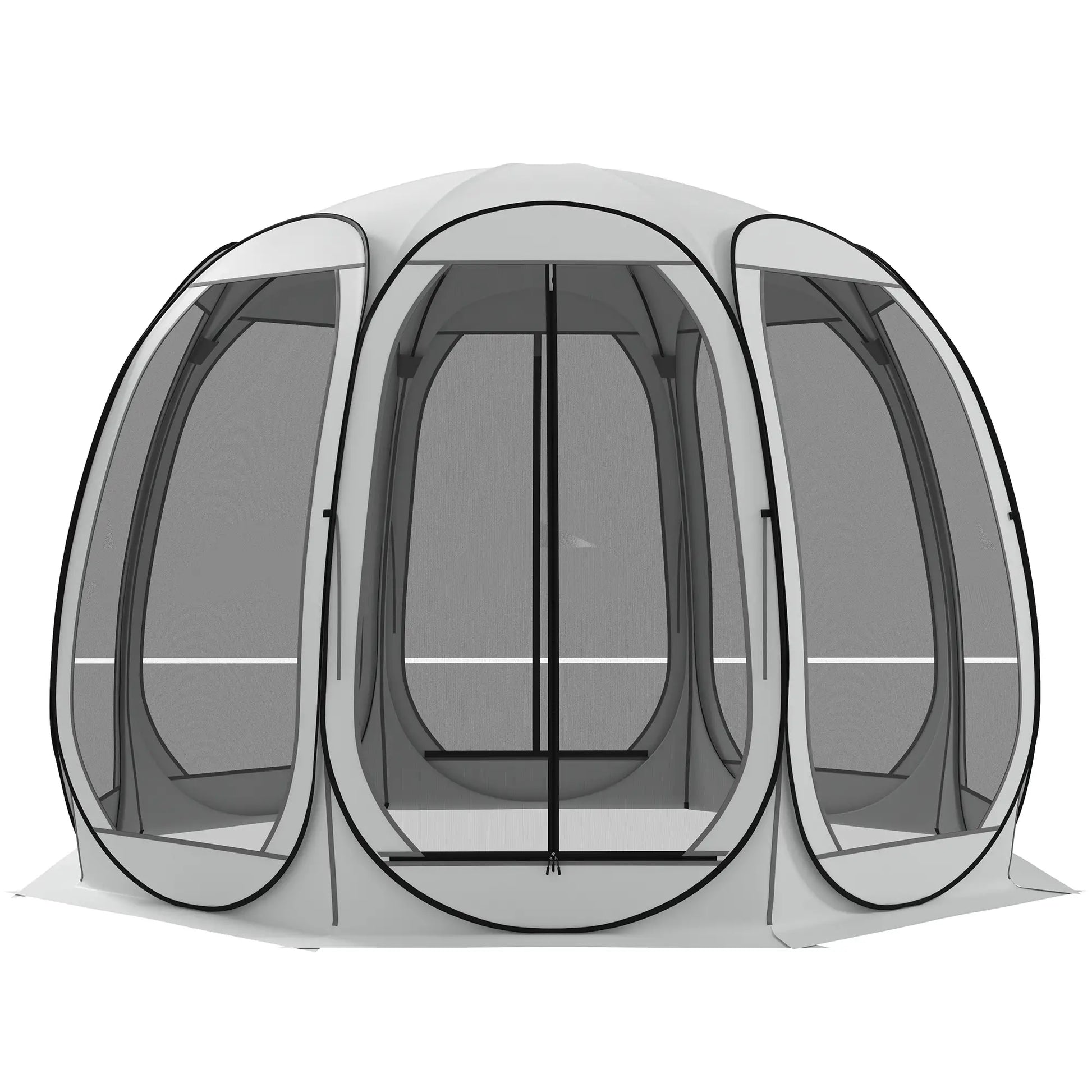 11' x 11.5' Screen Tent, Pop Up Camping Gazebo, Cream White Pop Up Canopies Cream at Gallery Canada