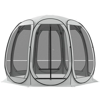 11' x 11.5' Screen Tent, Pop Up Camping Gazebo, Cream White Pop Up Canopies Cream at Gallery Canada