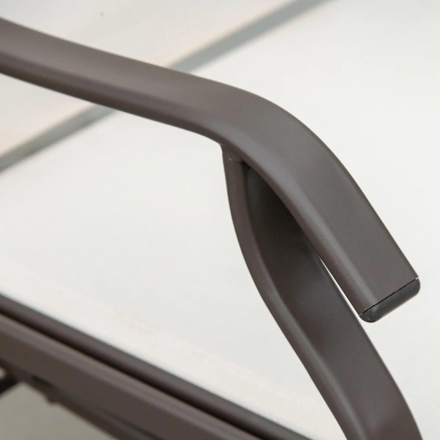 Double Glider Chair, Glass Top Table, High Back, Sling Fabric, Beige Outdoor Gliders at Gallery Canada