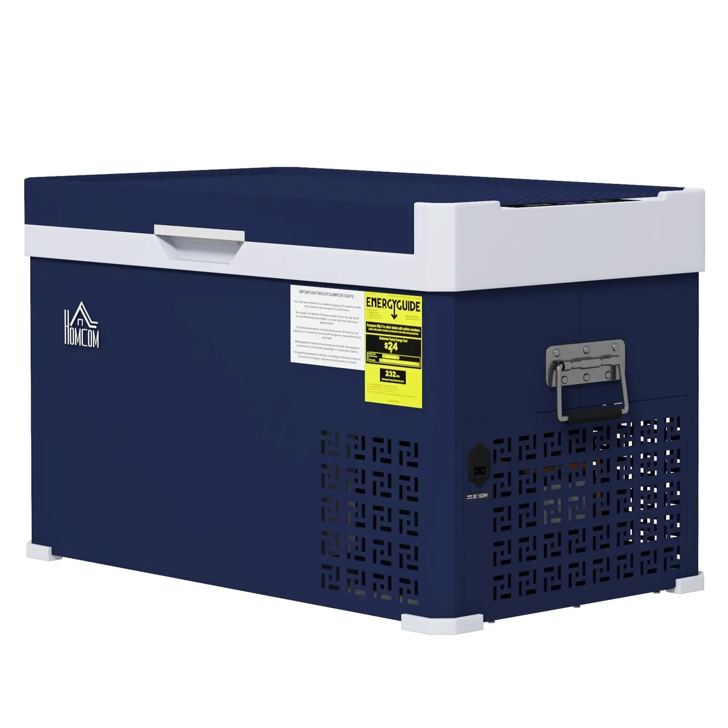 Dual Zone Car Fridge, 32 Quart, 12/24V DC, 100V-240V AC, -4℉-68℉ Car Coolers Dark Blue at Gallery Canada