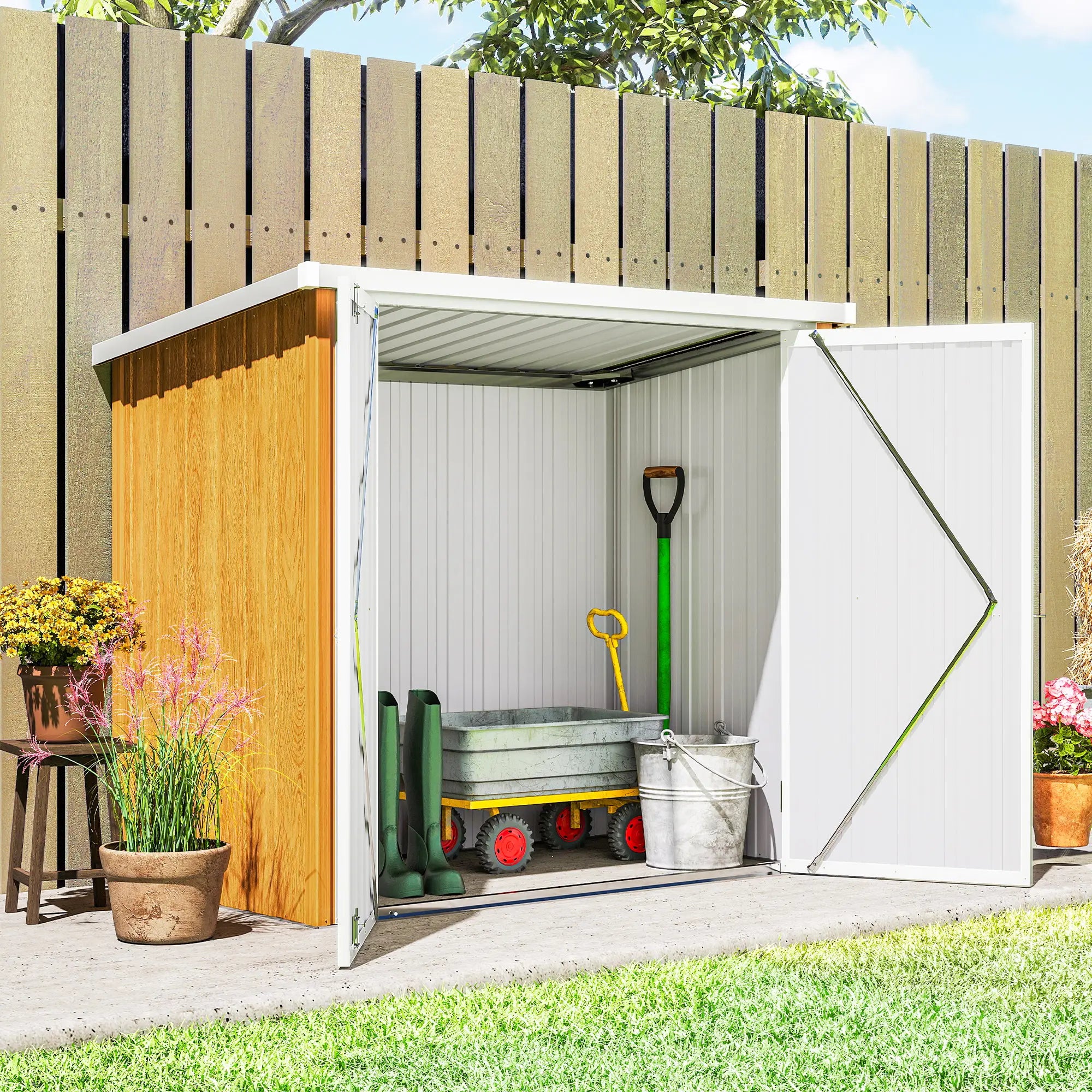 5' x 3' Metal Garden Storage Shed, Double Doors For Backyard Sheds at Gallery Canada