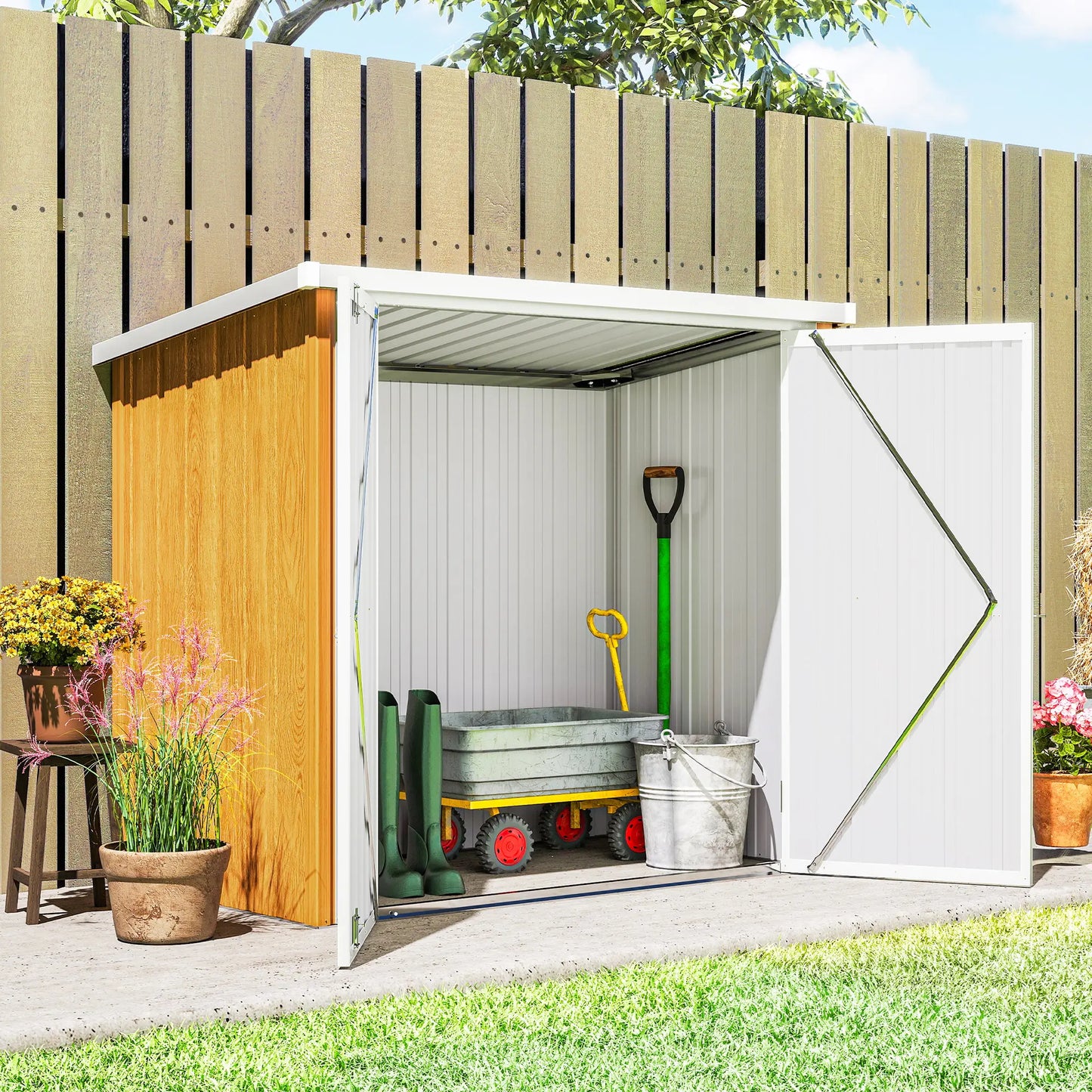 5' x 3' Metal Garden Storage Shed, Double Doors For Backyard Sheds at Gallery Canada