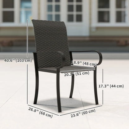 2 PE Rattan Patio Dining Chairs, Steel Frame, Garden, Backyard, Black Patio Chairs at Gallery Canada