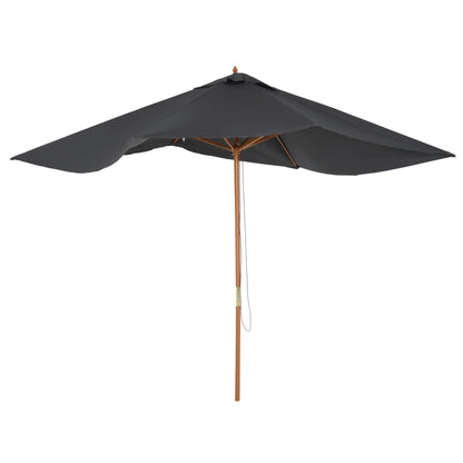 7' x 10' Dark Grey Wooden Patio Umbrella, Outdoor Sunshade Canopy, Dark Grey Sun Umbrellas at Gallery Canada