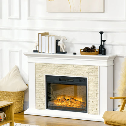 31.5" Electric Fireplace with Mantel, 1400W, Remote, White Electric Fireplaces at Gallery Canada