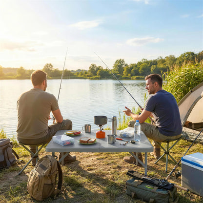 Folding Picnic Table, Heavy Duty Camping Table 34" x 34", Grey Picnic Tables & Camping Chairs at Gallery Canada