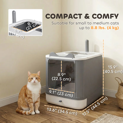 Enclosed Kitty Litter Box With Lid, Front-Entry, Top-Exit, Scoop, Deodorizer Bag, Medium, White Cat Litter Box Enclosures at Gallery Canada