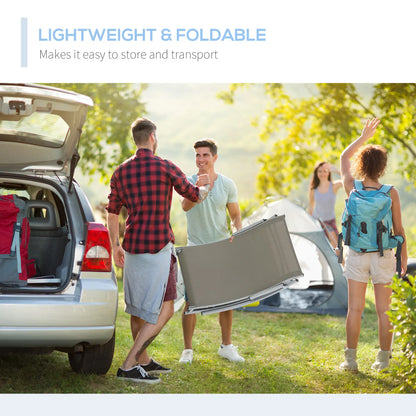 Foldable Pool Chaise Lounge Set of 2, 264lbs Capacity, Light Grey Lounger Chairs at Gallery Canada