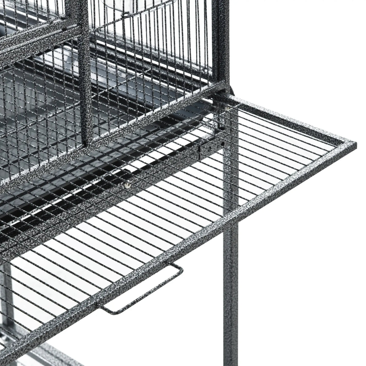 30'' Large Rolling Metal Bird Cage, Detachable Stand, Storage Shelf, Black Bird Cages at Gallery Canada