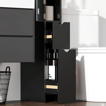 Tall Narrow Bathroom Storage Cabinet, Drawers and Shelves, Black Bathroom Cabinets at Gallery Canada
