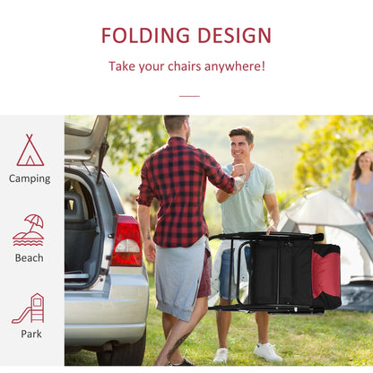 Folding Rocking Chair Set of 2, Padded, Armrest, Black, Red Outdoor Rocking Chairs at Gallery Canada