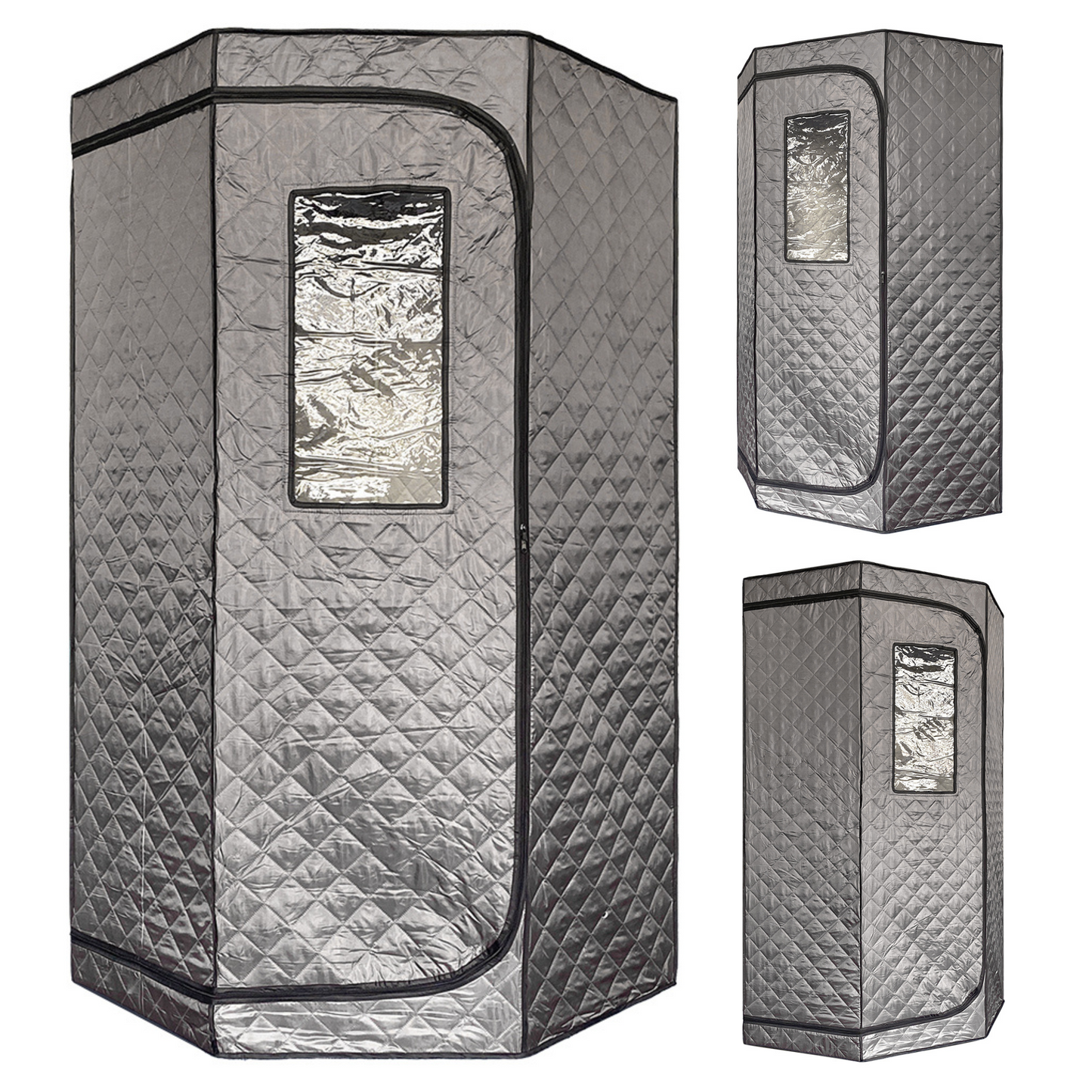 Portable Personal Full Body 60 Min Rapid Steam Sauna | Pentagonal | Grey | Powerful 1600 Watts | 3.6L Stronger Steamer | 90X90X190cm Saunas at Gallery Canada