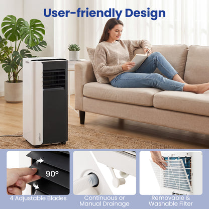 10000 BTU 3-in-1 Portable AC with Fan & Dehumidifier, Black/White Portable Air Conditioners at Gallery Canada