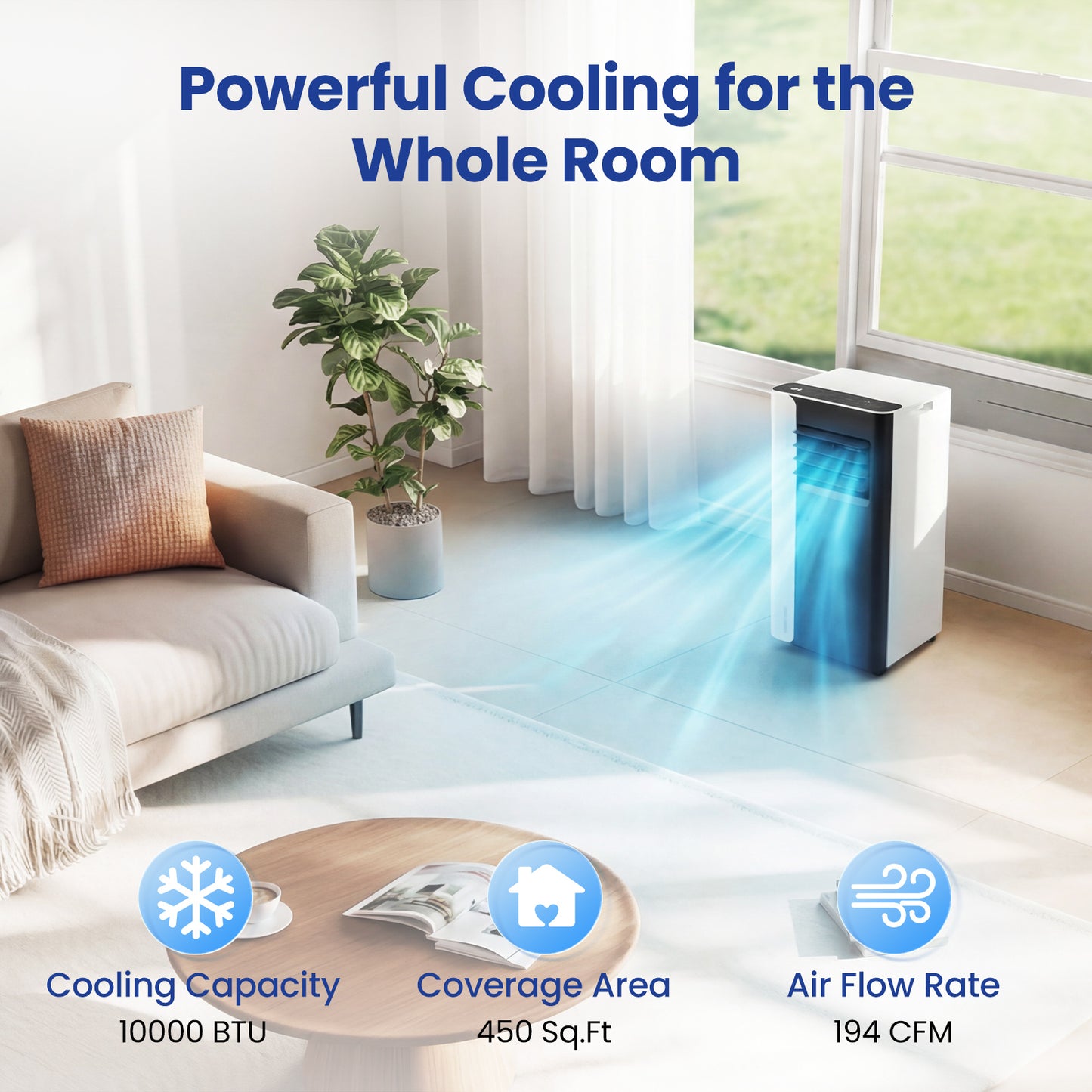 10000 BTU 3-in-1 Portable AC with Fan & Dehumidifier, Black/White Portable Air Conditioners at Gallery Canada