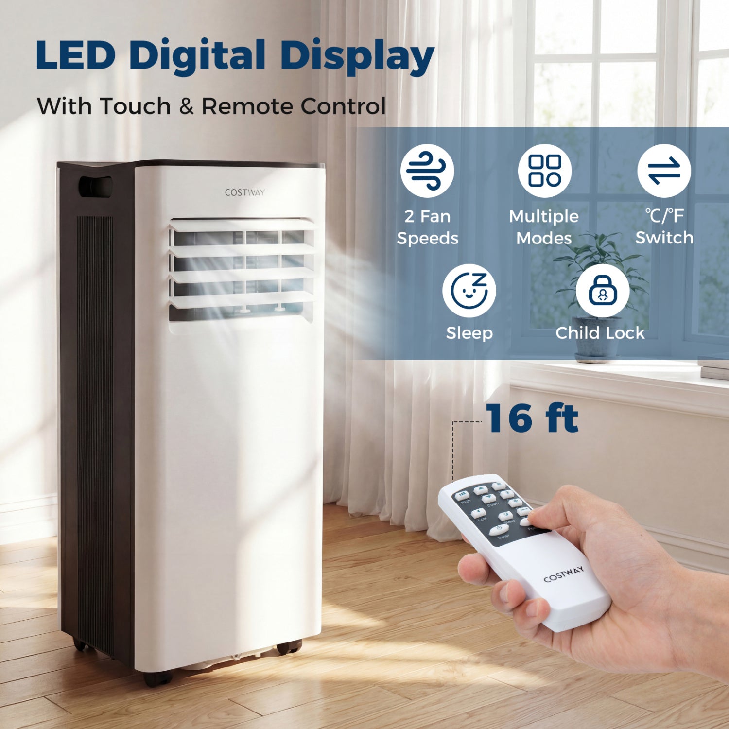 10000 BTU Portable AC with Fan, Dehumidifier, Black & White Portable Air Conditioners at Gallery Canada