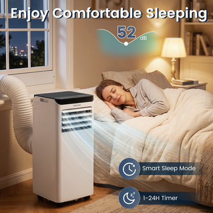 Climatiseur portable de 10000 BTU avec déshumidificateur, noir