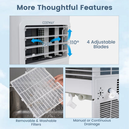 10000 BTU Portable AC, Cools 450 Sq Ft, White