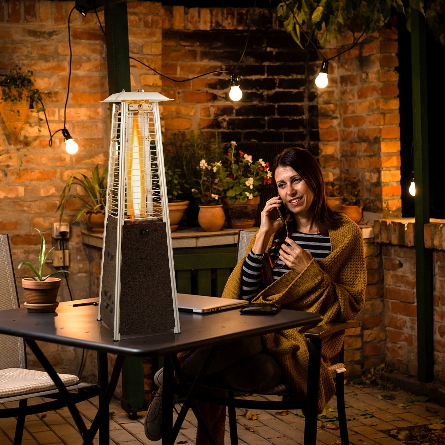 10000 BTU Portable Steel Tabletop Patio Heater with Glass Tube, Black Patio Heaters at Gallery Canada