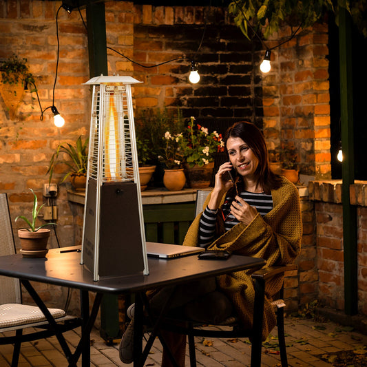 10000 BTU Portable Steel Tabletop Patio Heater with Glass Tube, Black Patio Heaters Black at Gallery Canada