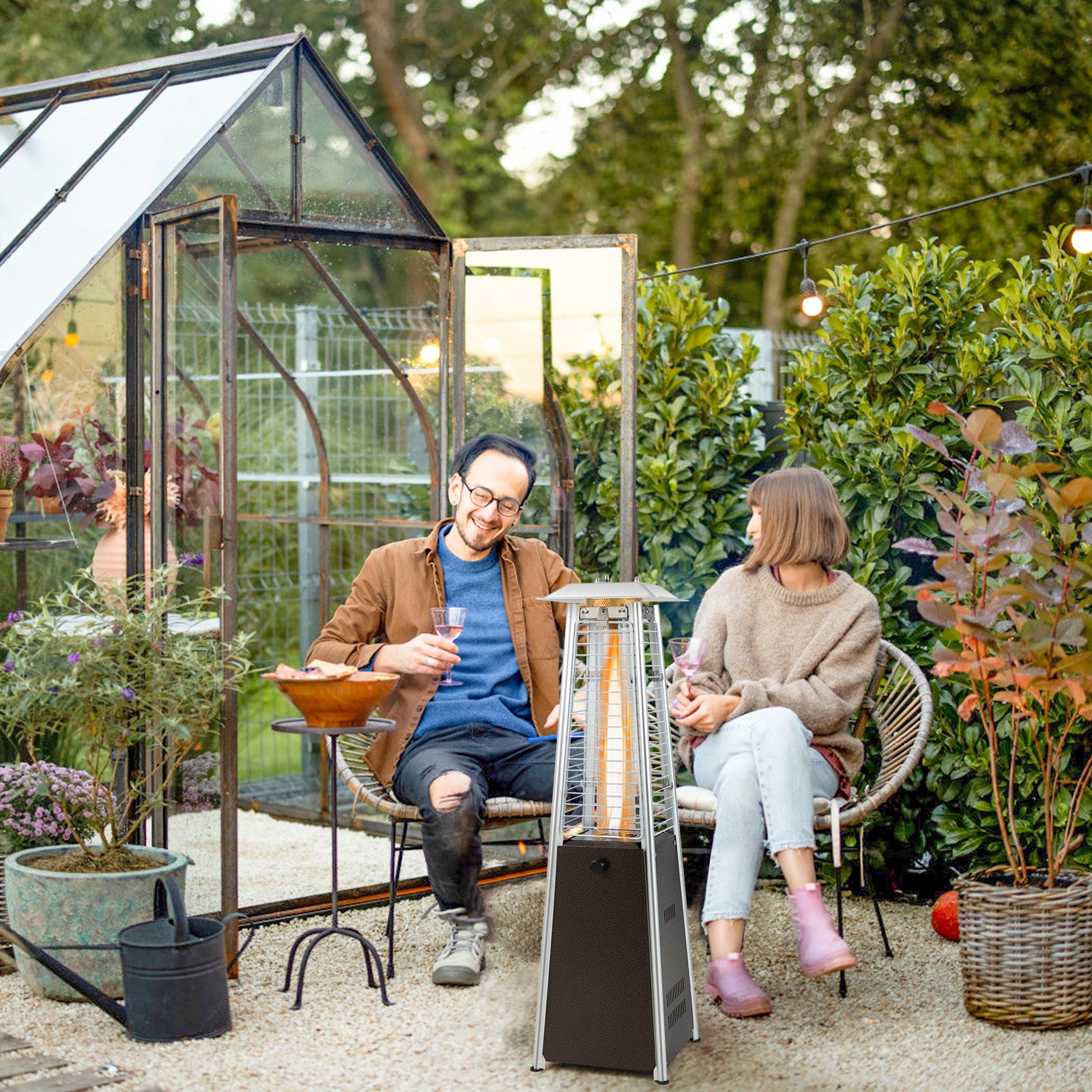 10000 BTU Portable Steel Tabletop Patio Heater with Glass Tube, Black Patio Heaters at Gallery Canada