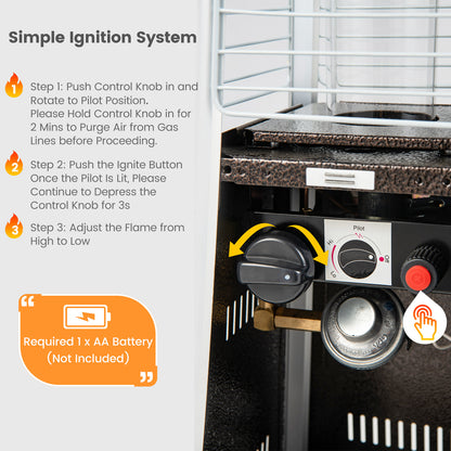 10000 BTU Portable Steel Tabletop Patio Heater with Glass Tube, Black Patio Heaters at Gallery Canada