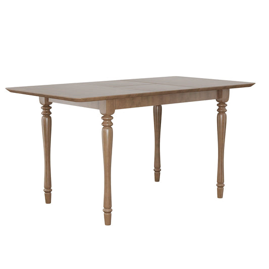 Extendable Wooden Dining Table with Rubber Wood Legs, Rustic Brown - Gallery Canada