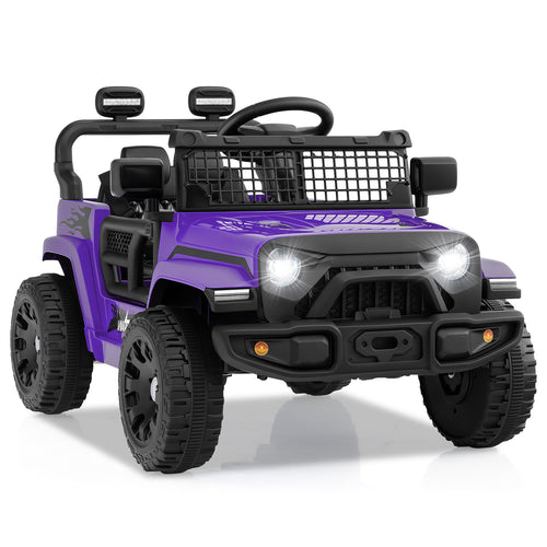 12V Kids Ride on Truck Car Battery Powered Electric Vehicle, Purple