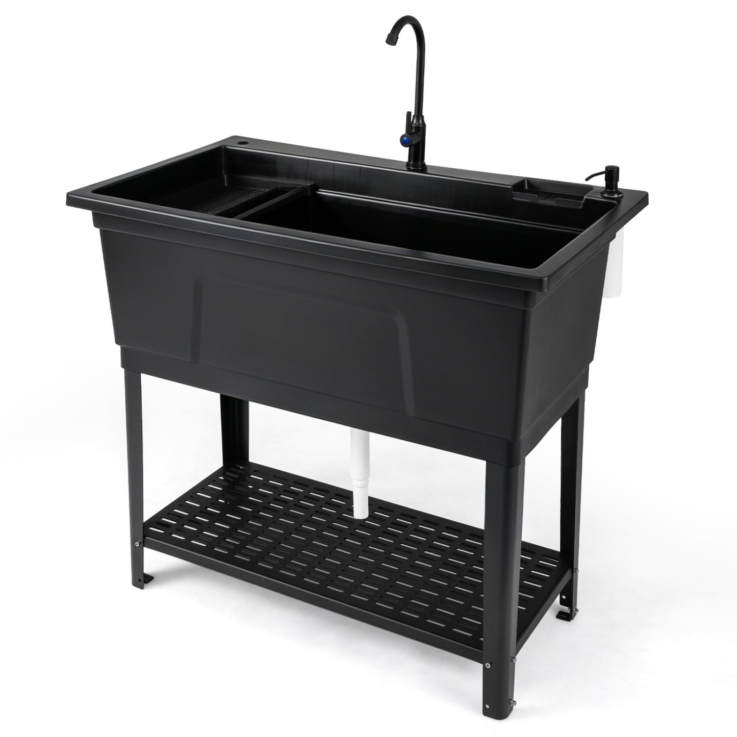 100L Utility Sink Laundry Tub With Rotating Faucet, Black Bathroom Sinks Black at Gallery Canada