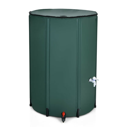 100 Gallon Portable Rain Barrel Water Collector Tank, Green Watering & Irrigation Green at Gallery Canada