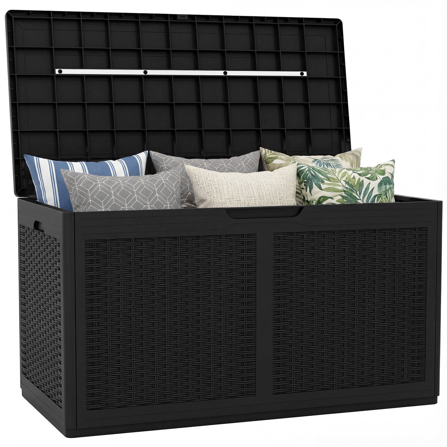100 Gallon Resin Deck Box, Waterproof Outdoor Storage Bench, Black Sheds & Outdoor Storage at Gallery Canada
