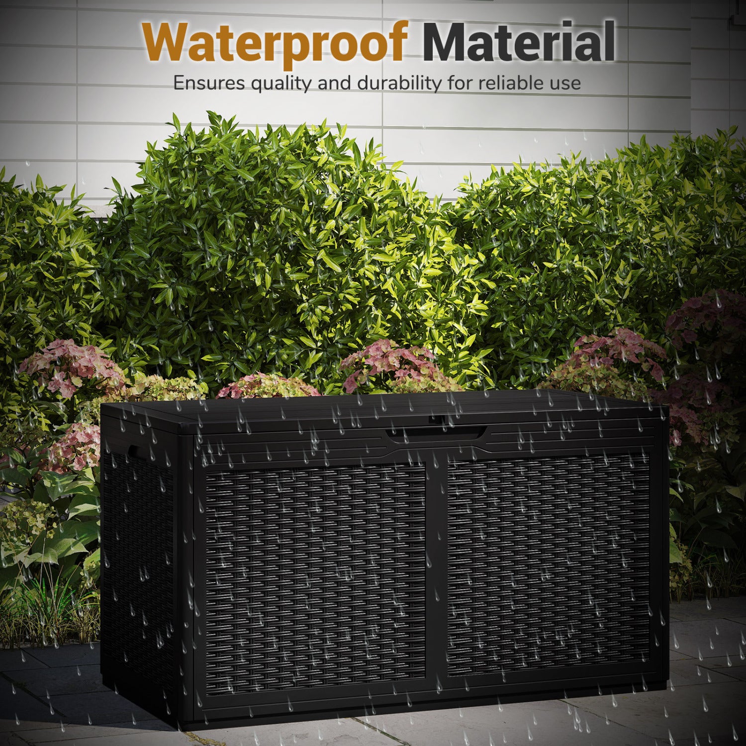 100 Gallon Resin Deck Box, Waterproof Outdoor Storage Bench, Black Sheds & Outdoor Storage at Gallery Canada