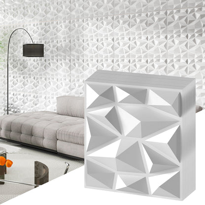 100-Pack 3D Wall Panels 12" x 12" PVC Interior Wall Decoration with Diamond Accent, White Decorative Accessories at Gallery Canada