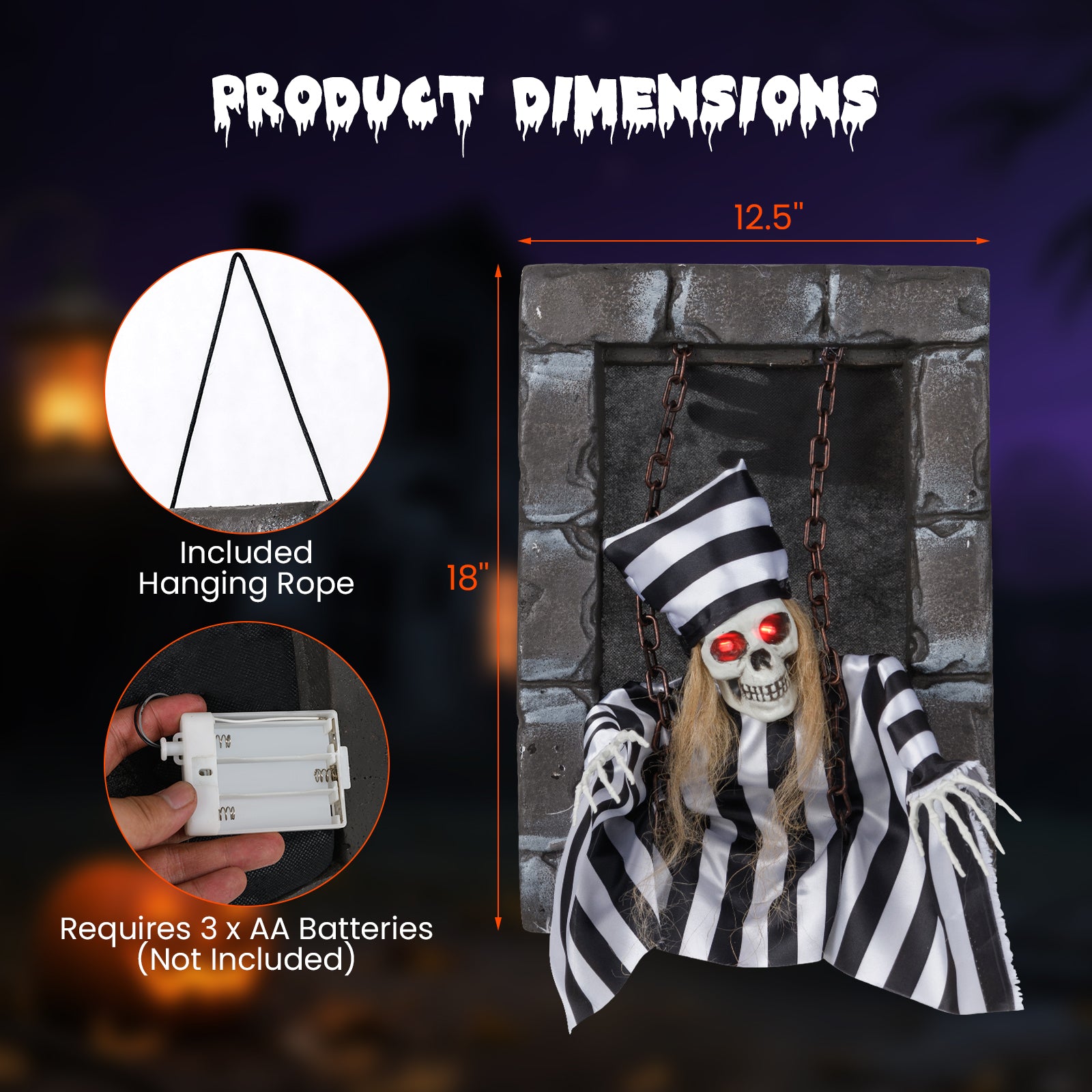 Animated Halloween Decoration 18 Inch Hanging Skull Prisoner Halloween at Gallery Canada