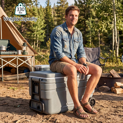 103 Qt Outdoor Portable Wheeled Ice Cooler, Gray Coolers at Gallery Canada